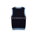 Boy's Knitted Contrast Rib School Vest